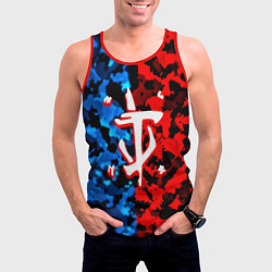 Майка-безрукавка мужская Doom камуфляж текстура, цвет: 3D-красный — фото 2