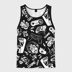 Майка-безрукавка мужская Retro gamer pattern, цвет: 3D-черный