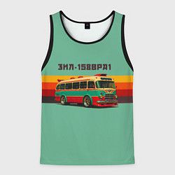 Майка-безрукавка мужская Ретро автобус ЗИЛ 158ВРА1 поп-арт, цвет: 3D-черный