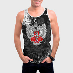 Майка-безрукавка мужская Федерация бокса России - брызги, цвет: 3D-белый — фото 2