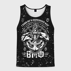 Майка-безрукавка мужская ВМФ в стиле потертостей, цвет: 3D-черный