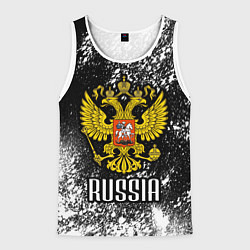 Майка-безрукавка мужская Герб России, цвет: 3D-белый