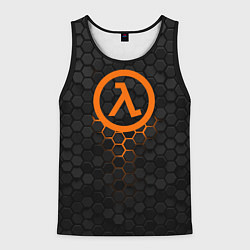 Майка-безрукавка мужская Халф лайф - темные соты, цвет: 3D-черный