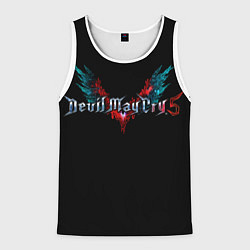 Майка-безрукавка мужская Devil may cry 5 лого, цвет: 3D-белый