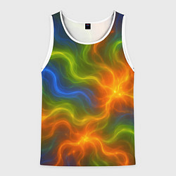 Майка-безрукавка мужская Разноцветный дым, цвет: 3D-белый