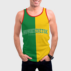 Майка-безрукавка мужская Новокузнецк, зелёно-жёлтый, цвет: 3D-красный — фото 2