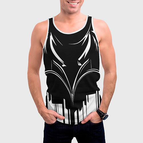 Мужская майка без рукавов Авиатор черный / 3D-Белый – фото 3