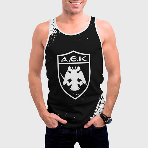 Мужская майка без рукавов AEK соты краска / 3D-Белый – фото 3