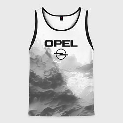 Майка-безрукавка мужская Opel на сером абстрактном фоне, цвет: 3D-черный
