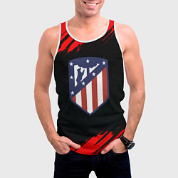 Майка-безрукавка мужская Атлетико Мадрид красные краски, цвет: 3D-белый — фото 2