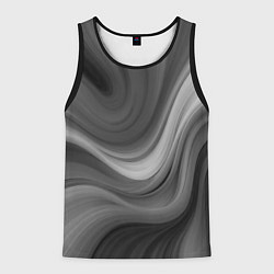 Майка-безрукавка мужская Серые волны абстракция однотонная, цвет: 3D-черный