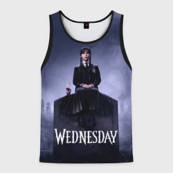 Майка-безрукавка мужская Уэнсдей и вещь на могиле Wednesday, цвет: 3D-черный