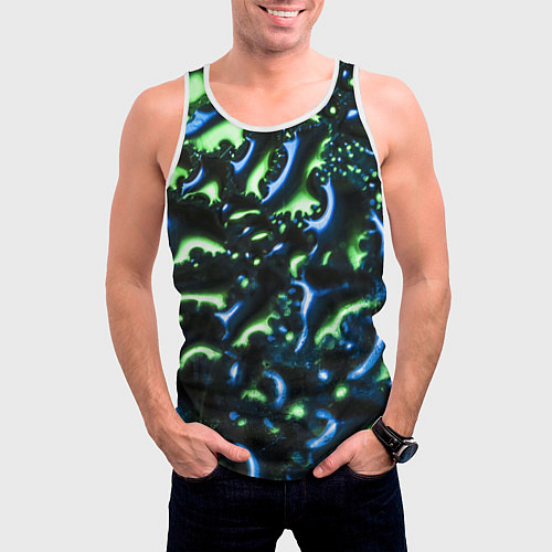 Мужская майка без рукавов Абстракция капли воды / 3D-Белый – фото 3