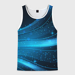 Майка-безрукавка мужская Абстракция волнистых линий, цвет: 3D-белый