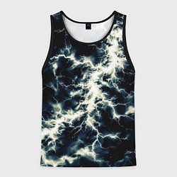 Майка-безрукавка мужская Чёрно-синий разряд абстракция, цвет: 3D-черный