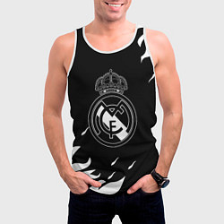 Майка-безрукавка мужская Реал Мадрид белый огонь, цвет: 3D-белый — фото 2