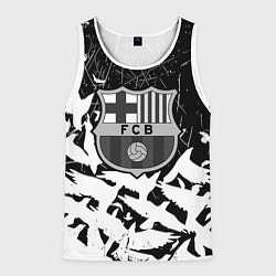 Майка-безрукавка мужская Barcelona черно белые птицы, цвет: 3D-белый