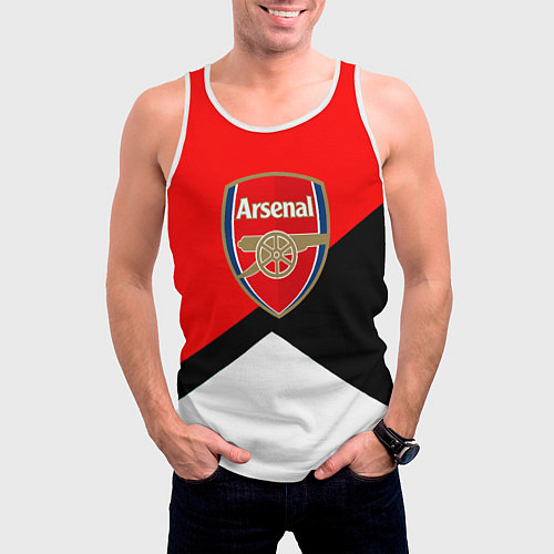Мужская майка без рукавов Arsenal geometry sport / 3D-Белый – фото 3