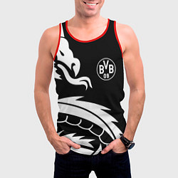 Майка-безрукавка мужская Borussia дракон белый, цвет: 3D-красный — фото 2