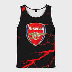 Майка-безрукавка мужская Arsenal красные молнии, цвет: 3D-черный