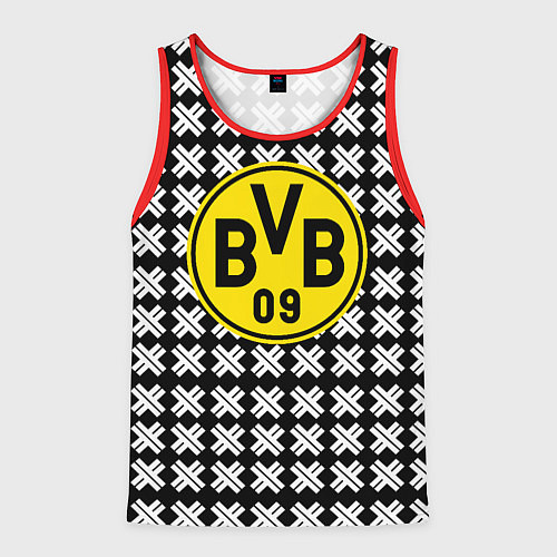 Мужская майка без рукавов Borussia pattern geometry / 3D-Красный – фото 1