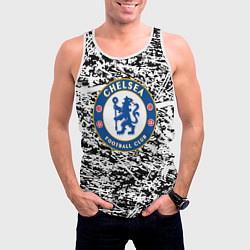 Майка-безрукавка мужская Челси штрихи красок, цвет: 3D-белый — фото 2