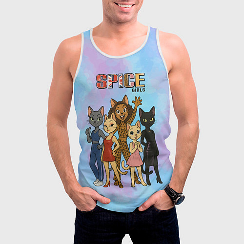 Мужская майка без рукавов Spice girls кошки из 90х / 3D-Белый – фото 3