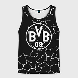 Майка-безрукавка мужская Borussia черно белые, цвет: 3D-черный