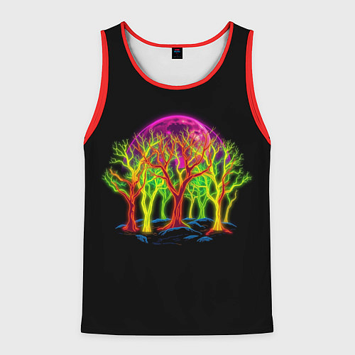 Мужская майка без рукавов Neon trees / 3D-Красный – фото 1