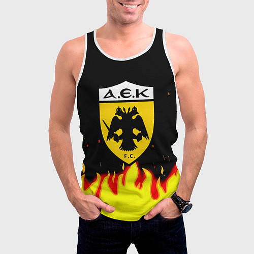Мужская майка без рукавов AEK огненные краски / 3D-Белый – фото 3