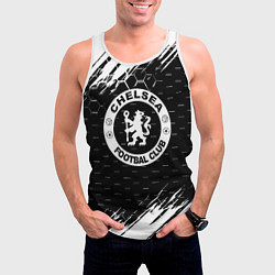Майка-безрукавка мужская Chelsea штрихи красок текстура, цвет: 3D-белый — фото 2