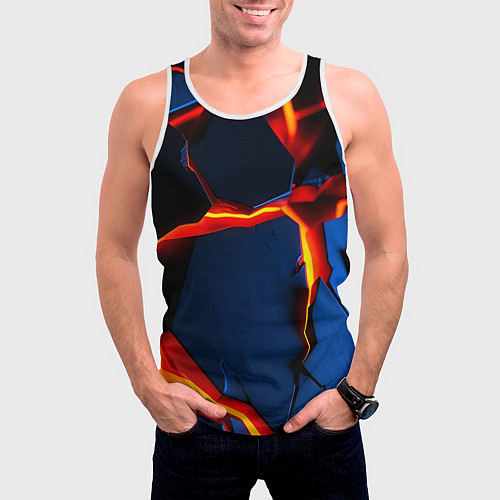 Мужская майка без рукавов Glow orange neon / 3D-Белый – фото 3