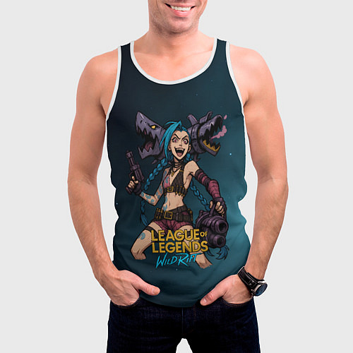 Мужская майка без рукавов League of Legends Jinx / 3D-Белый – фото 3