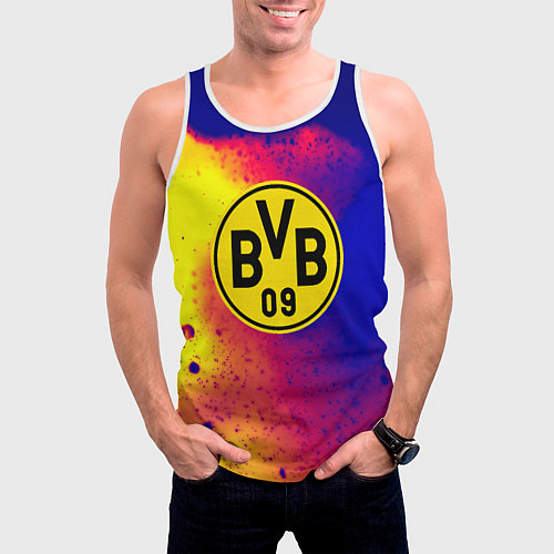 Мужская майка без рукавов Borussia космические краски / 3D-Белый – фото 3