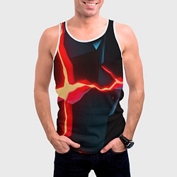 Майка-безрукавка мужская Neon orange, цвет: 3D-белый — фото 2