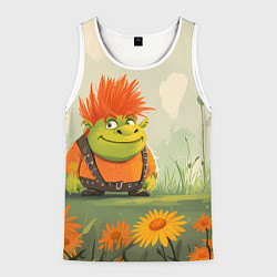 Майка-безрукавка мужская Маленький Шрек с рыжими волосами, цвет: 3D-белый