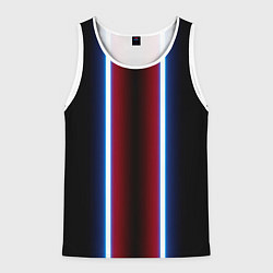 Майка-безрукавка мужская Color white blue red neon, цвет: 3D-белый