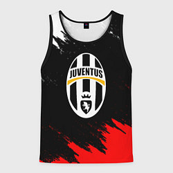 Майка-безрукавка мужская Ювентус краски текстура, цвет: 3D-черный