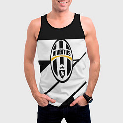 Майка-безрукавка мужская Ювентус полосы геометрия линии, цвет: 3D-черный — фото 2