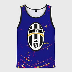 Майка-безрукавка мужская Ювентус желтые краски текстура, цвет: 3D-черный