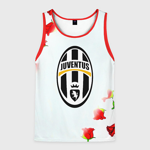 Мужская майка без рукавов Ювентус розы / 3D-Красный – фото 1
