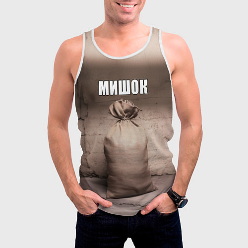 Мужская майка без рукавов Мишок / 3D-Белый – фото 3