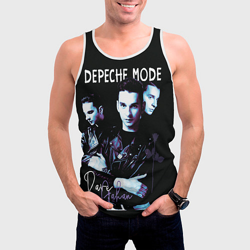 Мужская майка без рукавов Dave Gahan Depeche Mode rose / 3D-Белый – фото 3
