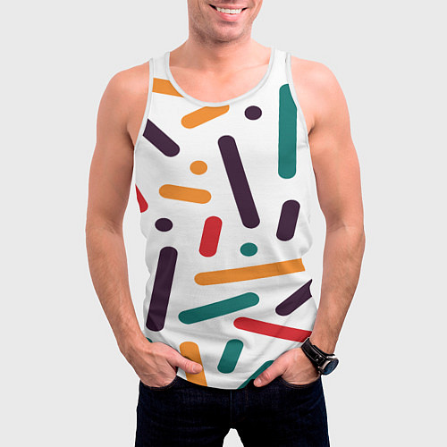 Мужская майка без рукавов Oval oil / 3D-Белый – фото 3