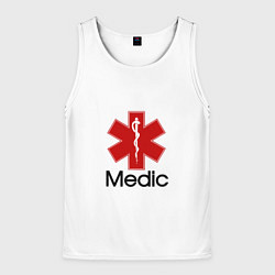 Майка-безрукавка мужская Медик, цвет: 3D-белый