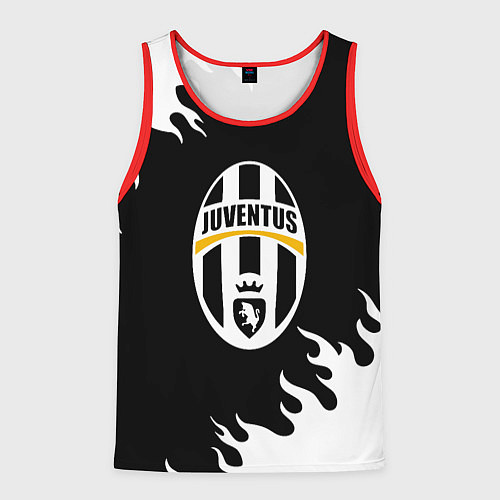 Мужская майка без рукавов Juventus белый огонь текстура / 3D-Красный – фото 1