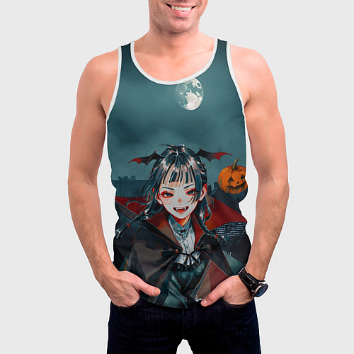 Мужская майка без рукавов Вампирша МаоМао - Монолог Фармацевта аниме Хэллоуи / 3D-Белый – фото 3