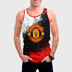 Майка-безрукавка мужская Манчестер Юнайтед краски всплеск, цвет: 3D-красный — фото 2