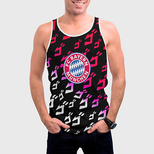 Мужская майка без рукавов Бавария Мюнхен jojo anime / 3D-Белый – фото 3