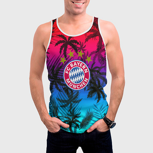 Мужская майка без рукавов Бавария Мюнхен неон тропики / 3D-Белый – фото 3